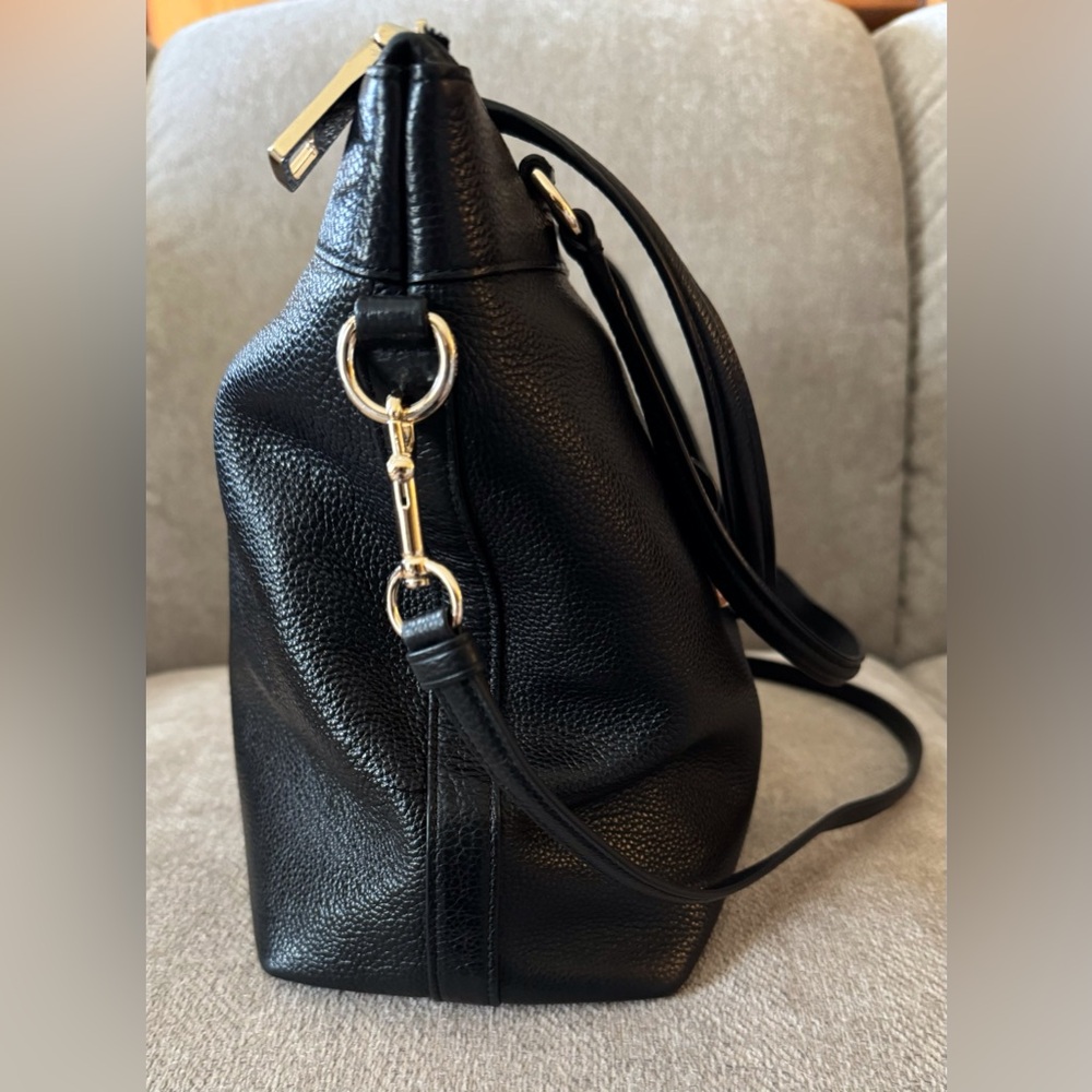 COACH F54687 Tyler Black Pebbled Leather Shoulder/Crossbody Bag - Picture 6 of 12